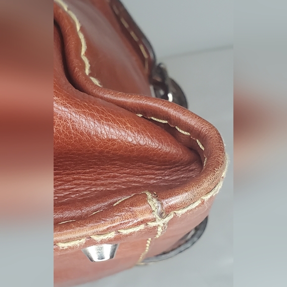 Chloe Vintage Edith -Boston Brown Buffalo Leather Satchel HandBag - Picture 12 of 16